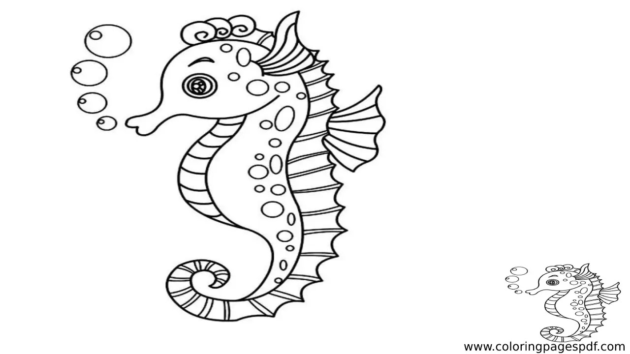 Coloring Page Of A Seahorse