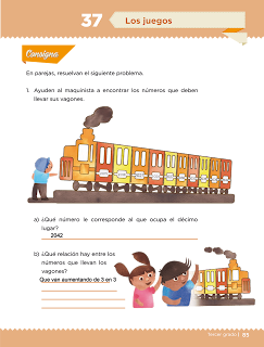 Respuestas Apoyo Primaria Desafíos matemáticos 3ro. Grado Bloque III Lección 37 Los juegos