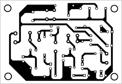 Actual-size PCB layout of dual-channel active AC analogue probe