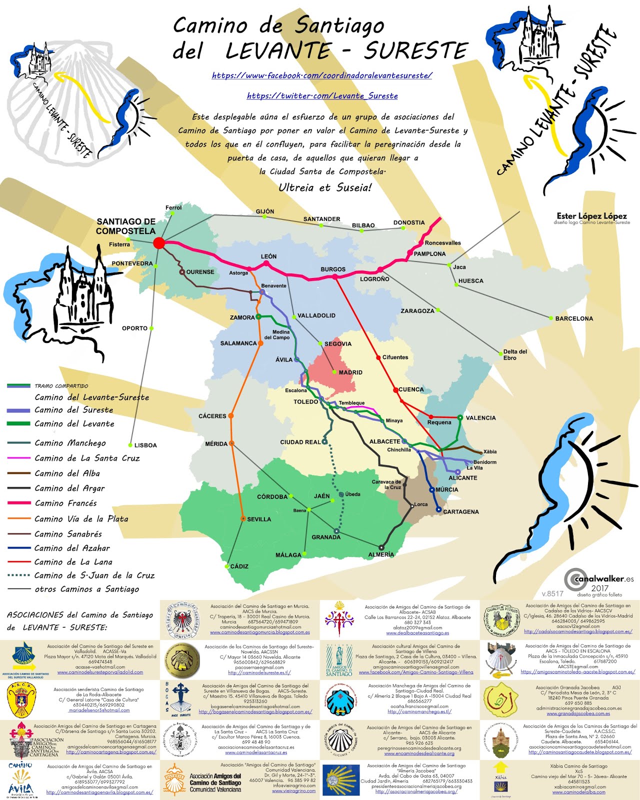 Mapa de Metro Camino de Santiago Levante.Sureste