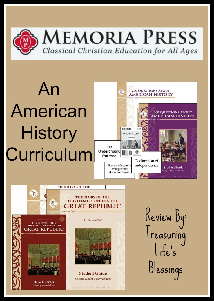 Memoria Press American History Review Treasuring Life's Blessings
