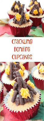 easy to make bonfire cupcakes that crackle when you eat them thanks to the addition of popping candy