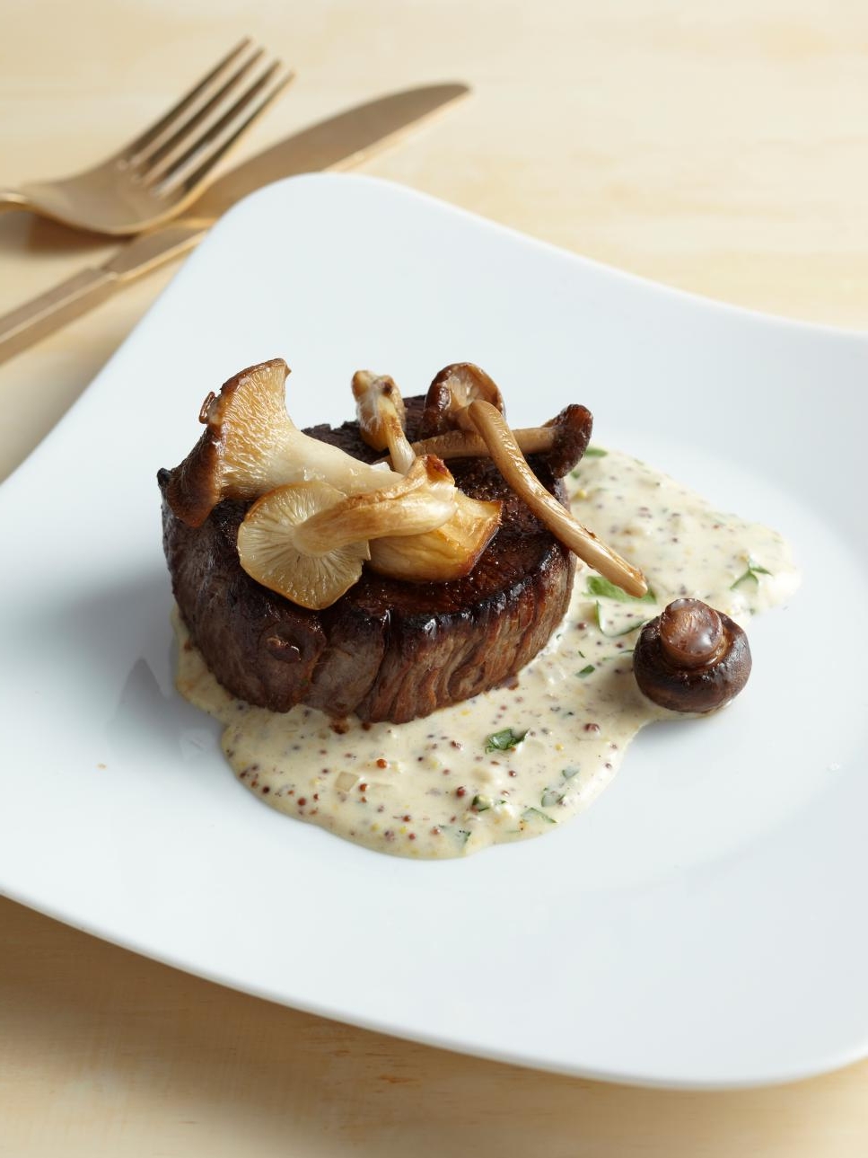 Easy Filet Mignon with Mustard Cream and Wild Mushrooms New Year Recipe