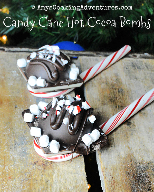 Candy Cane Hot Cocoa Bombs