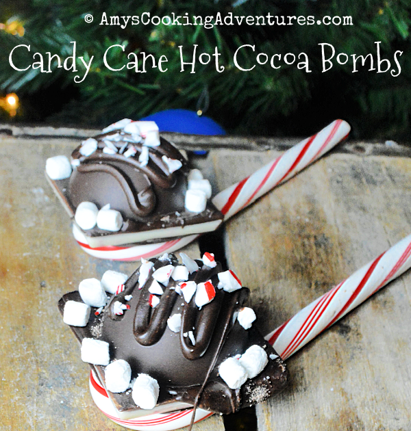 Candy Cane Hot Cocoa Bombs