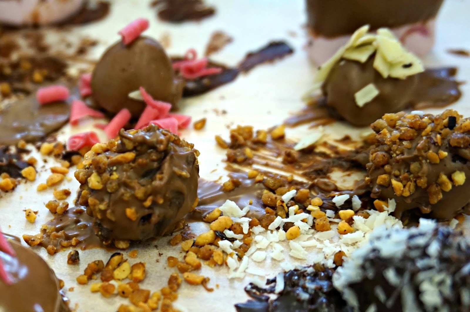 Home-made chocolate truffles