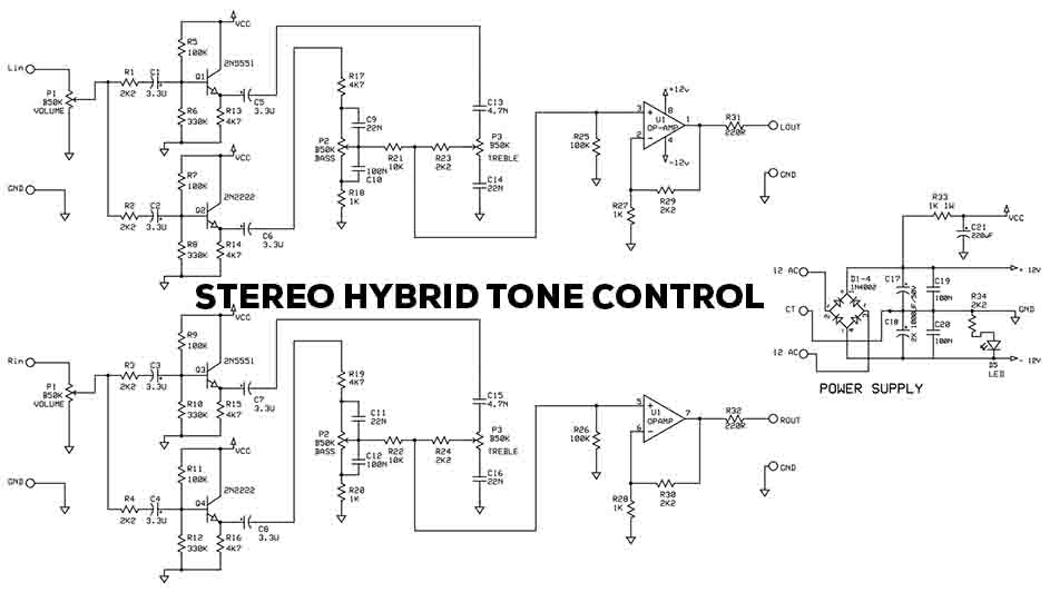 Schematic Diagram Tone Control Circuit