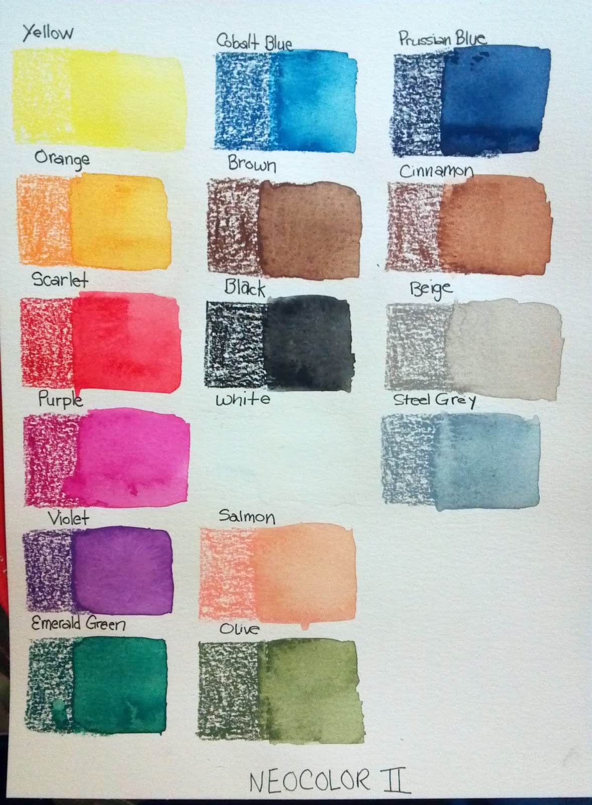 Watercolor Crayons: Caran D'ache Neocolor II