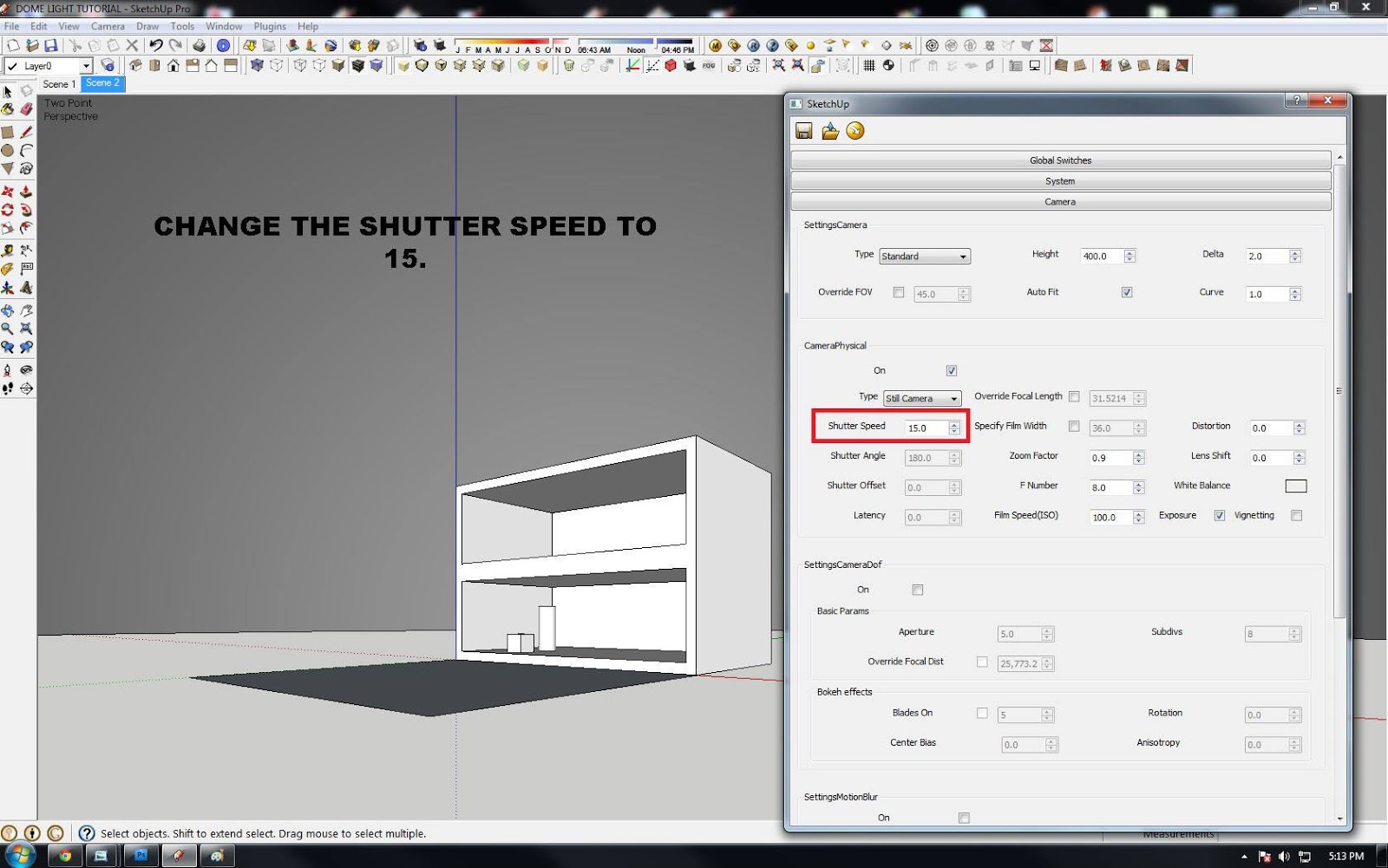 SKETCHUP TEXTURE TUTORIAL ARTIFICIAL DOME LIGHT IN VRAY 1.49