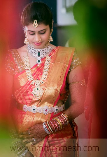 South Indian Bride in Diamond Mango Set - Jewellery Designs
