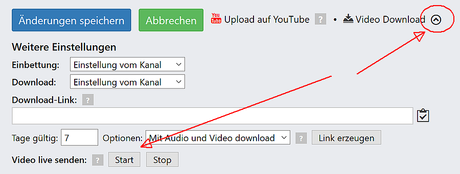 Webstream.eu: Eine Aufzeichnung als Livevideo senden
