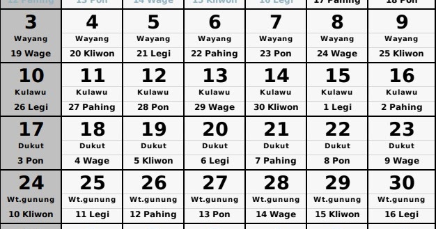Kalender Januari 2021 Lengkap Jawa : Dan berikut ini ...