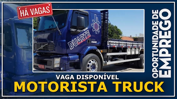 Duarte Transportes abre vagas para Motorista Truck e Bitruck