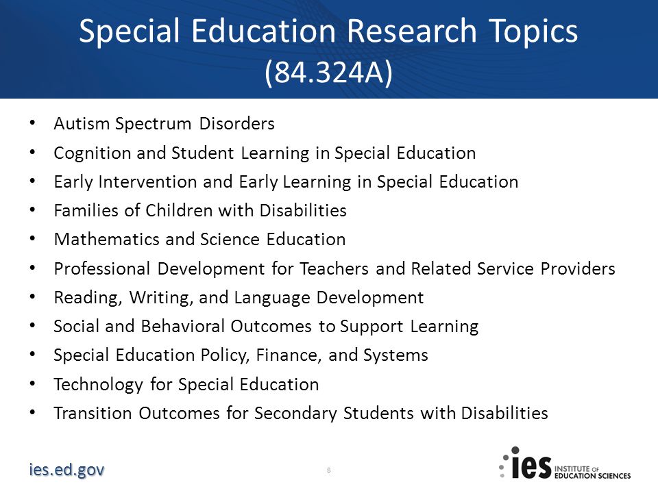 research project topics on special education