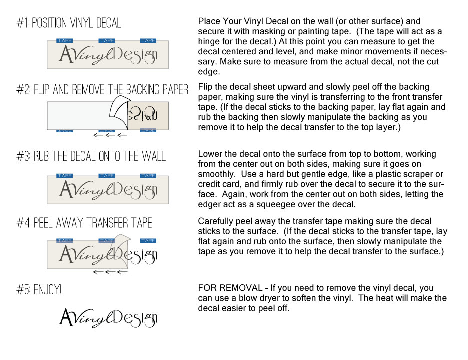 Installation Instructions A VINYL DESIGN