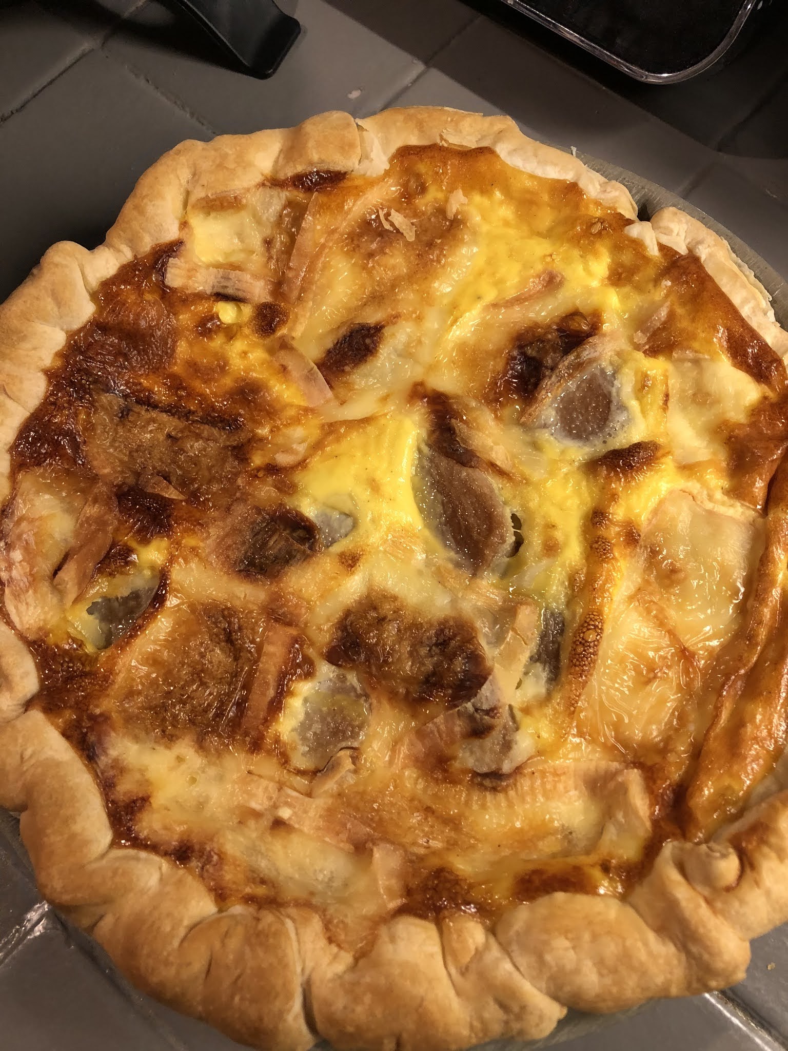 Cheese and pears quiche and my village.