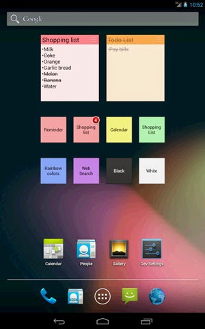 application smartphone color note