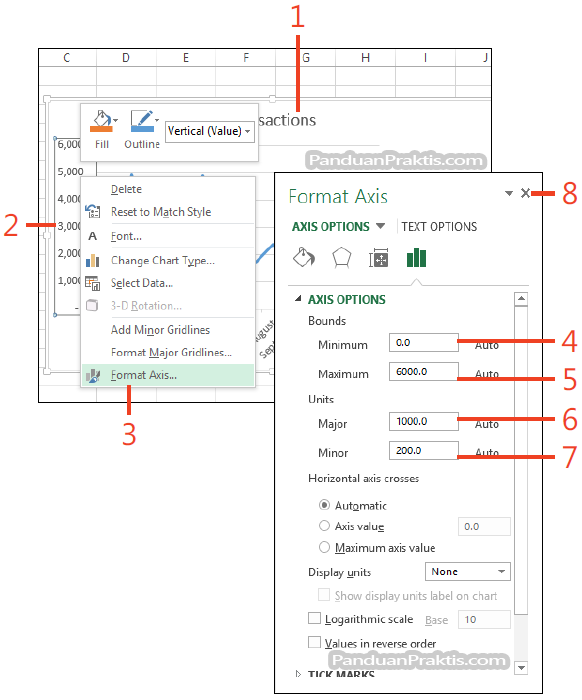 cara mengubah skala grafik di excel