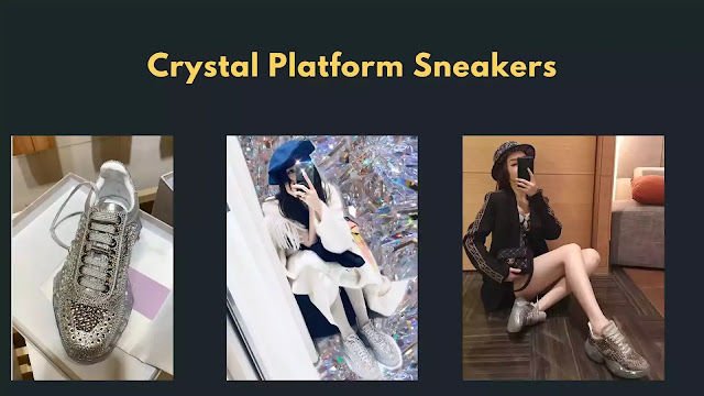 Women muffin rhinestone new crystal platform sneakers