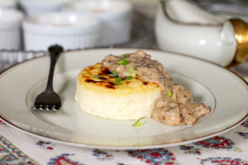 Food Lust People Love Baked Grits with Sausage Gravy