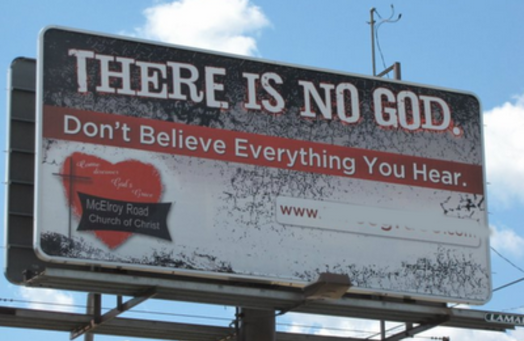 Iglesia pone anuncio para atrapar ateos 