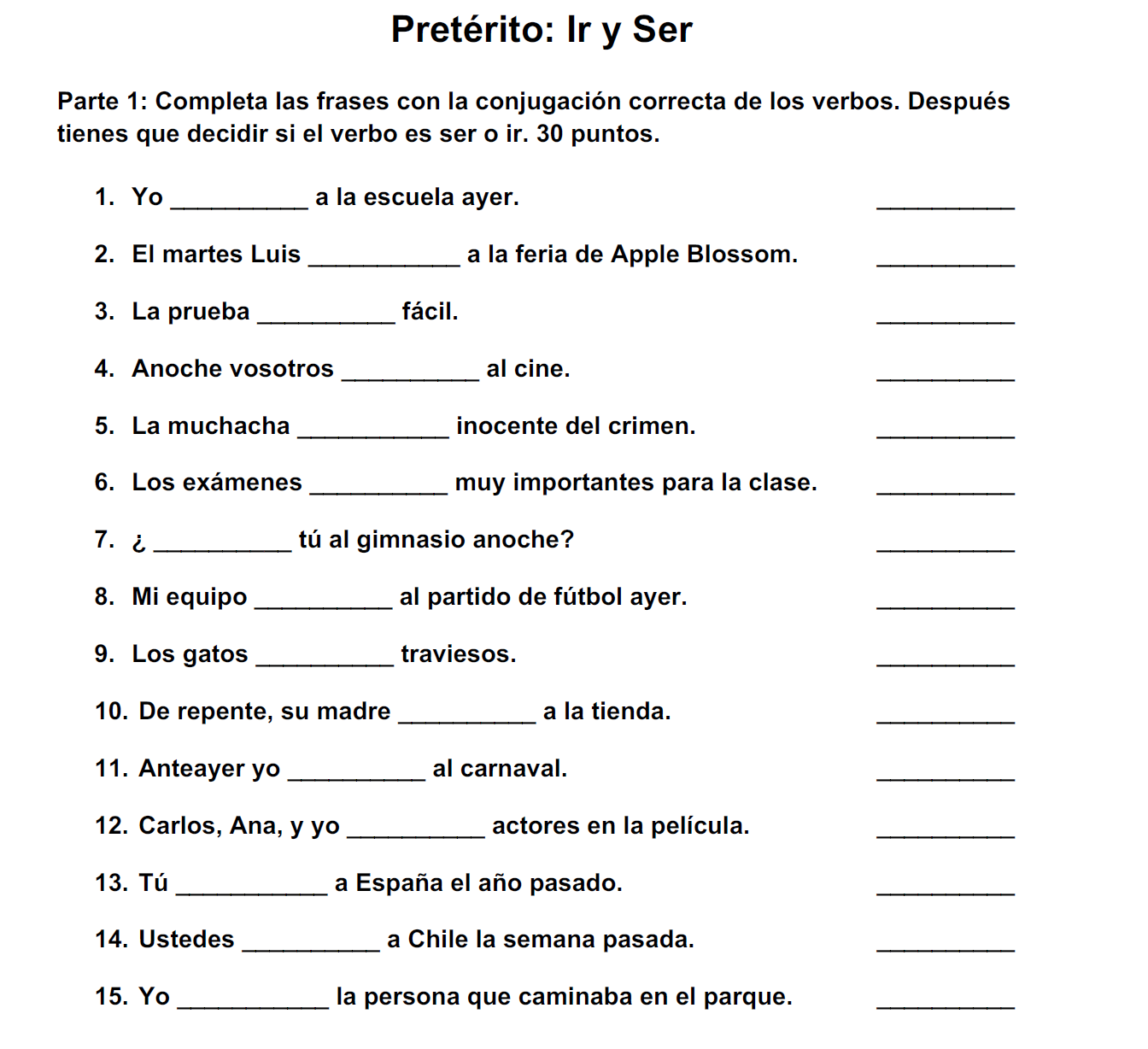 Español Sra. Garcia: SPN 2 Worksheet for the week of 4/13-4/16