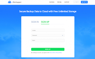 page Web de cBackupper page Web de cBackupper
