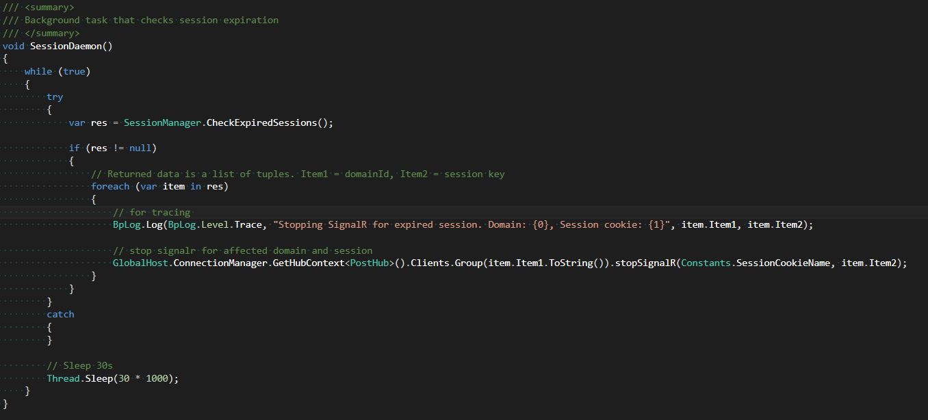 Technology how to work with SignalR