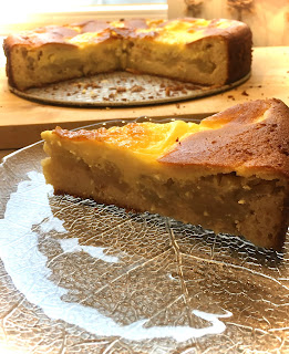 Apfel Kuchen mit Pudding ohne Mehl und