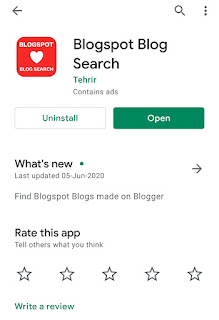 Search Google Blogger (Blogspot) Blog's By Using App