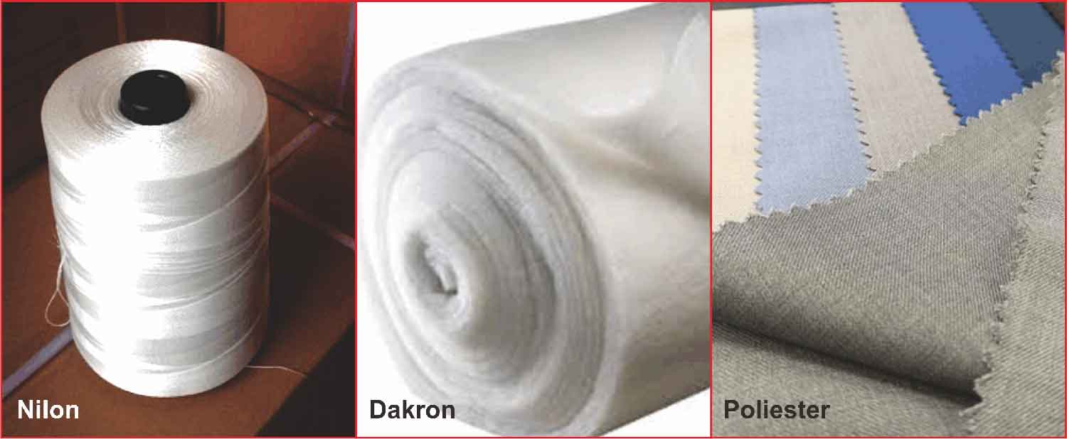 Jenis bahan tekstil yang mempunyai sifat menyerap air, mudah kusut, lentur dan dapat disetrika dalam temperatur yang panas disebut