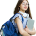 College Girl Student with Laptop Transparent Image