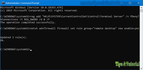 Cara Mengaktifkan Remote Desktop Menggunakan Command Prompt Atau Powershell Tips Tutorial