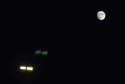 Moon and street light