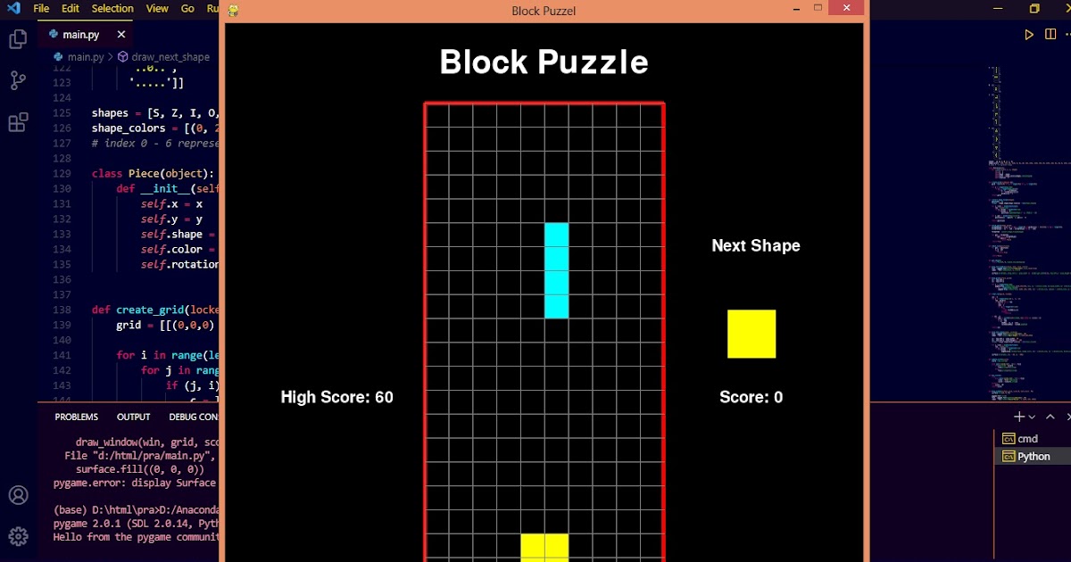 Block Puzzle Jewel Game in Python