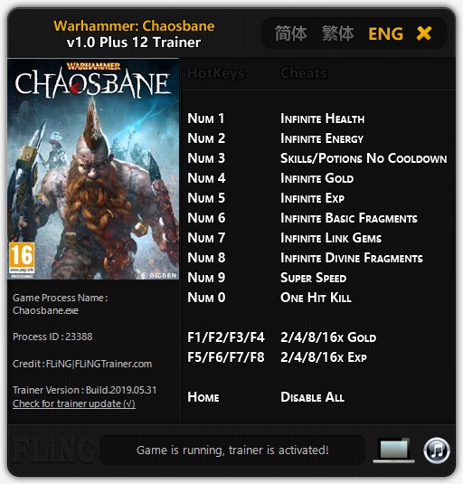 Warhammer Chaosbane (PC) Ener,Can,Exp +12 Trainer Hilesi İndir