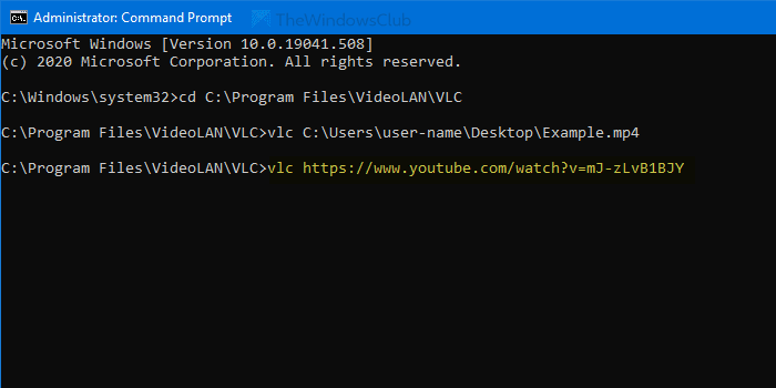명령 프롬프트를 사용하여 VLC로 비디오를 재생하는 방법