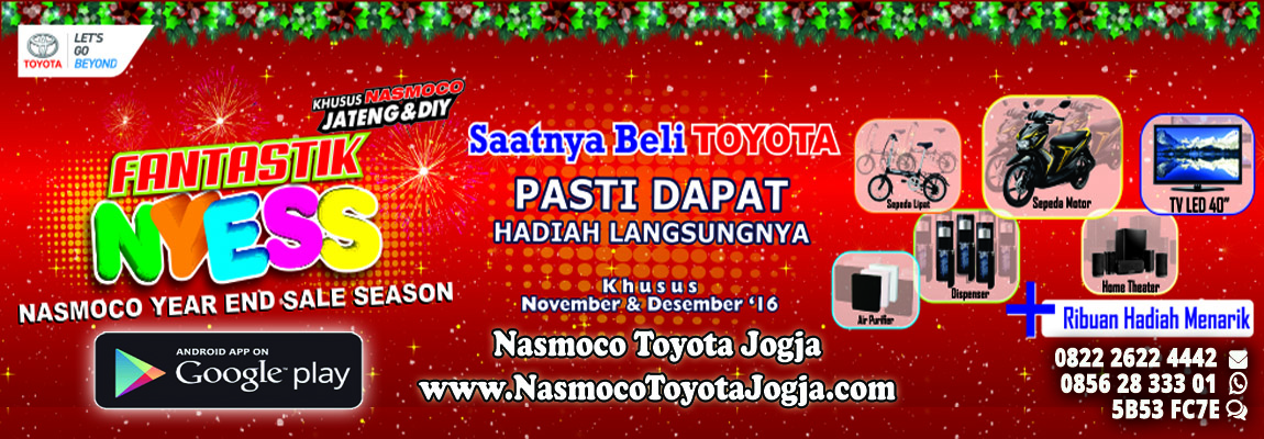 Promo Akhir Tahun Toyota Nasmoco Jogja DP dan Servis Murah