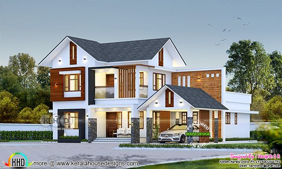 Sloping roof Kerala home design