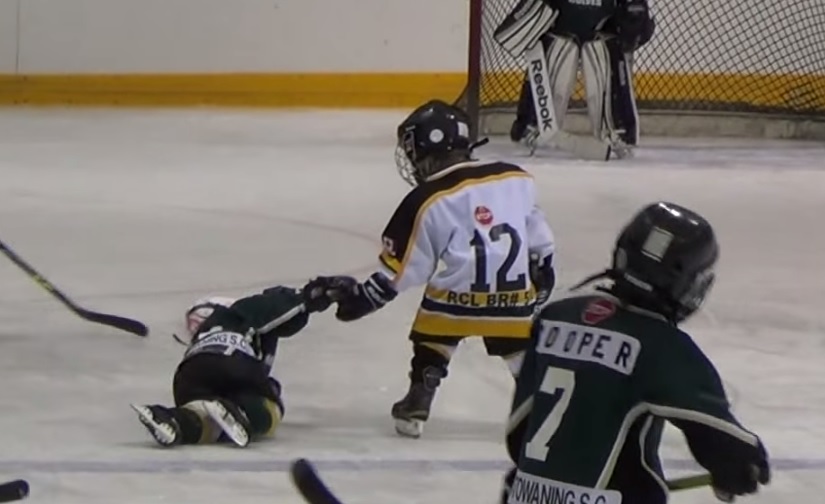 Bodychecking in ice hockey PP Shishu Niketan