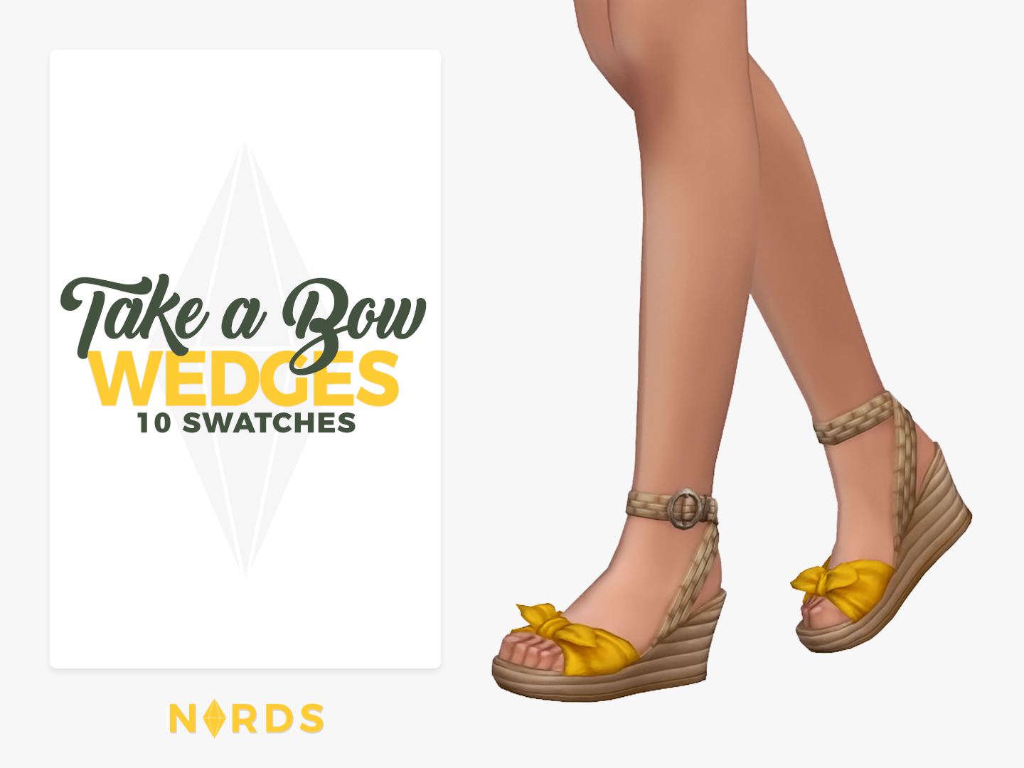 Take a Bow Wedges Sims 4 CC Shoes