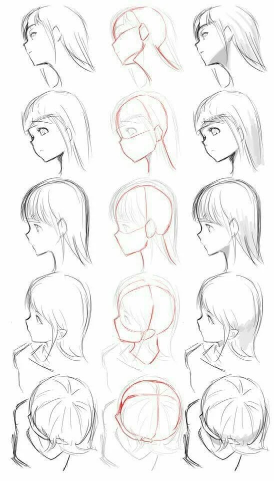 Como Desenhar Rosto de Anime Feminino De Frente Passo a Passo