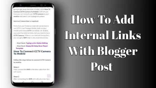 How To Add Internal Links Within Blogger Post