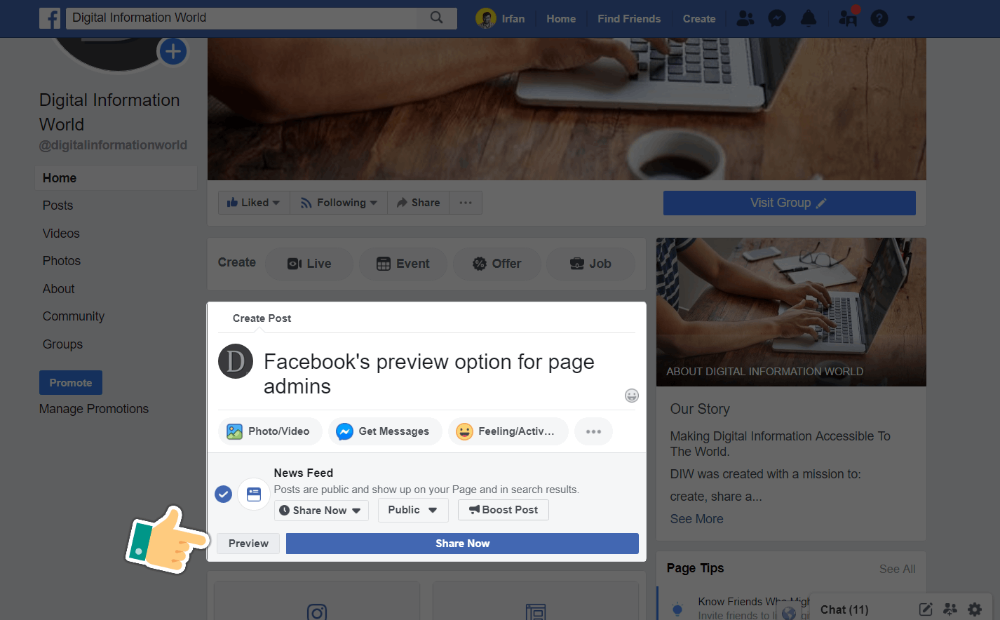 Facebook Finally Rolls out a "Preview" Option for Page Posts! Source: https://twitter.com/MattNavarra/status/1163806897742286849