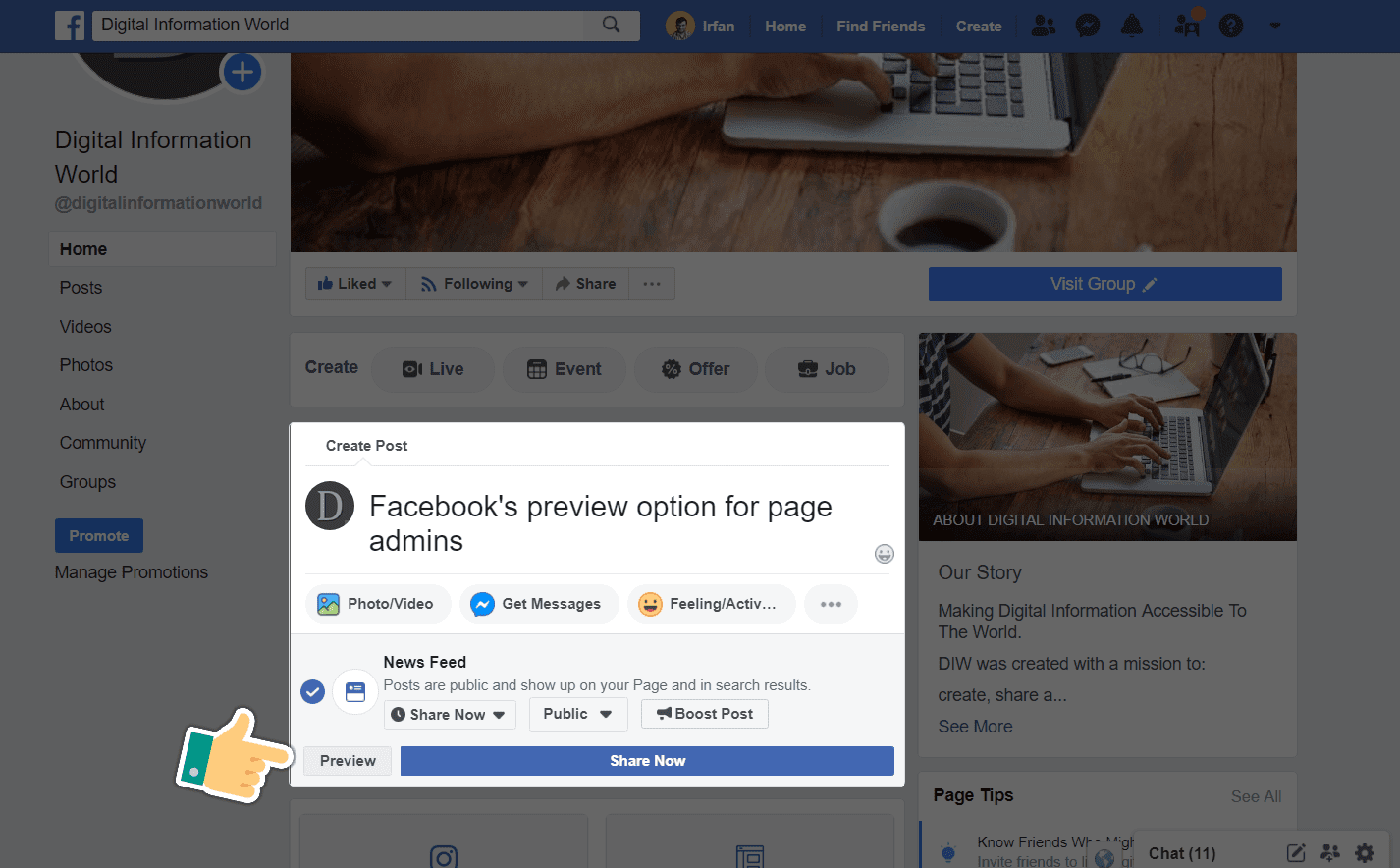 Facebook Finally Rolls out a "Preview" Option for Page Posts!