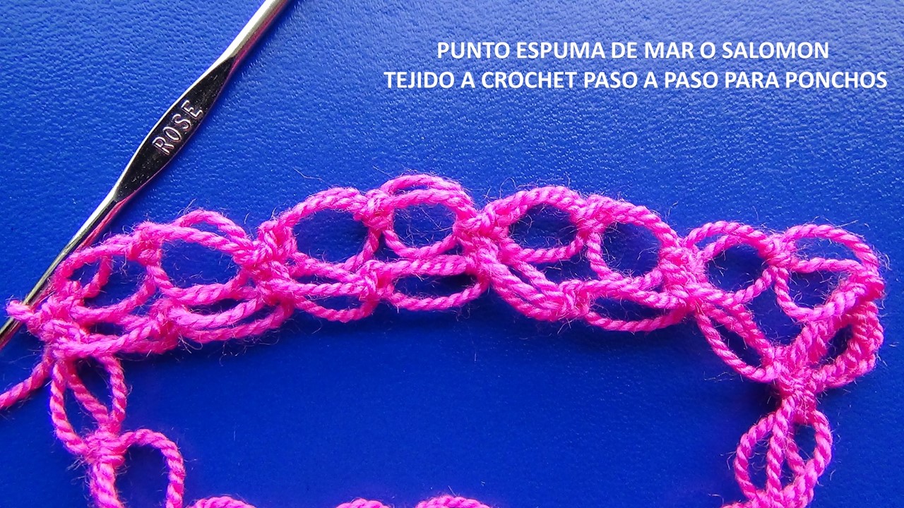 TEJIDOS OLGA HUAMAN punto espuma de mar o salomón a crochet paso a