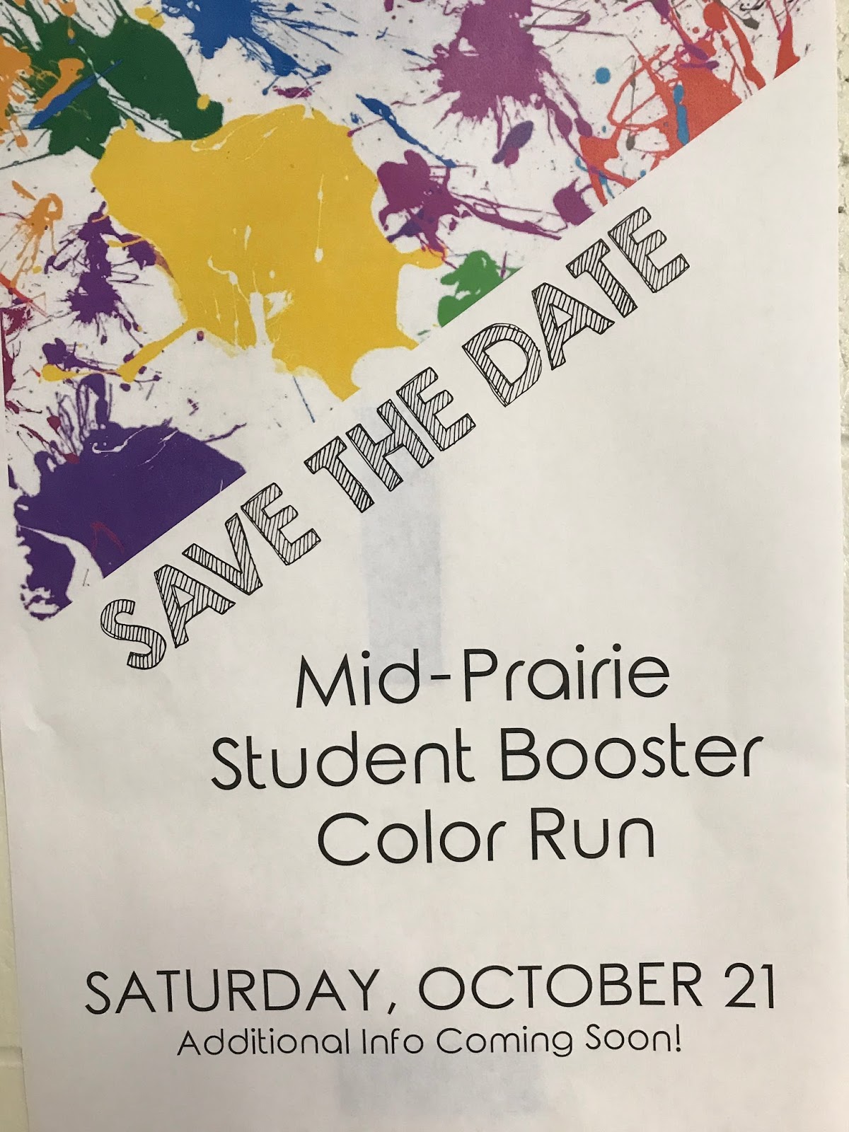 Mrs. Bell's 2nd Grade Blog MidPrairie Student Boosters Color Run Date