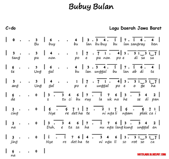 Lirik Lagu Bubuy Bulan