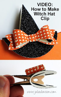 VIDEO: Halloween Pillow Box Treat + Witch's Hat Clip Tutorial #halloween #stampinup www.juliedavison.com