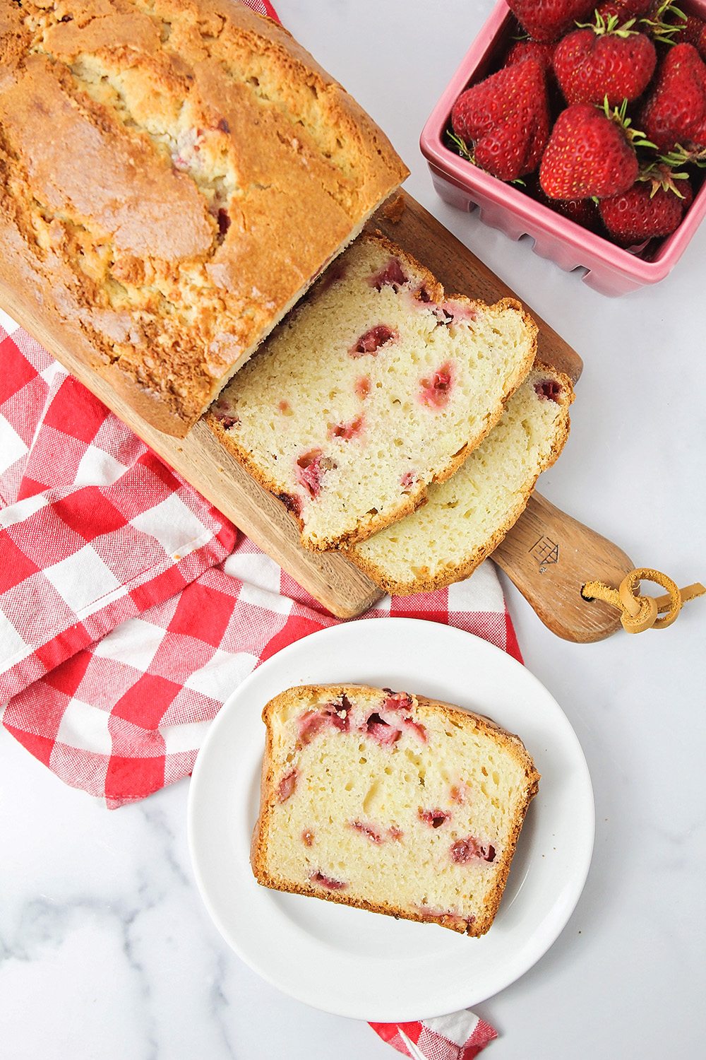 This tender and sweet strawberry cream cheese bread is so delicious, and so easy to make!